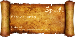 Szeicz Antal névjegykártya